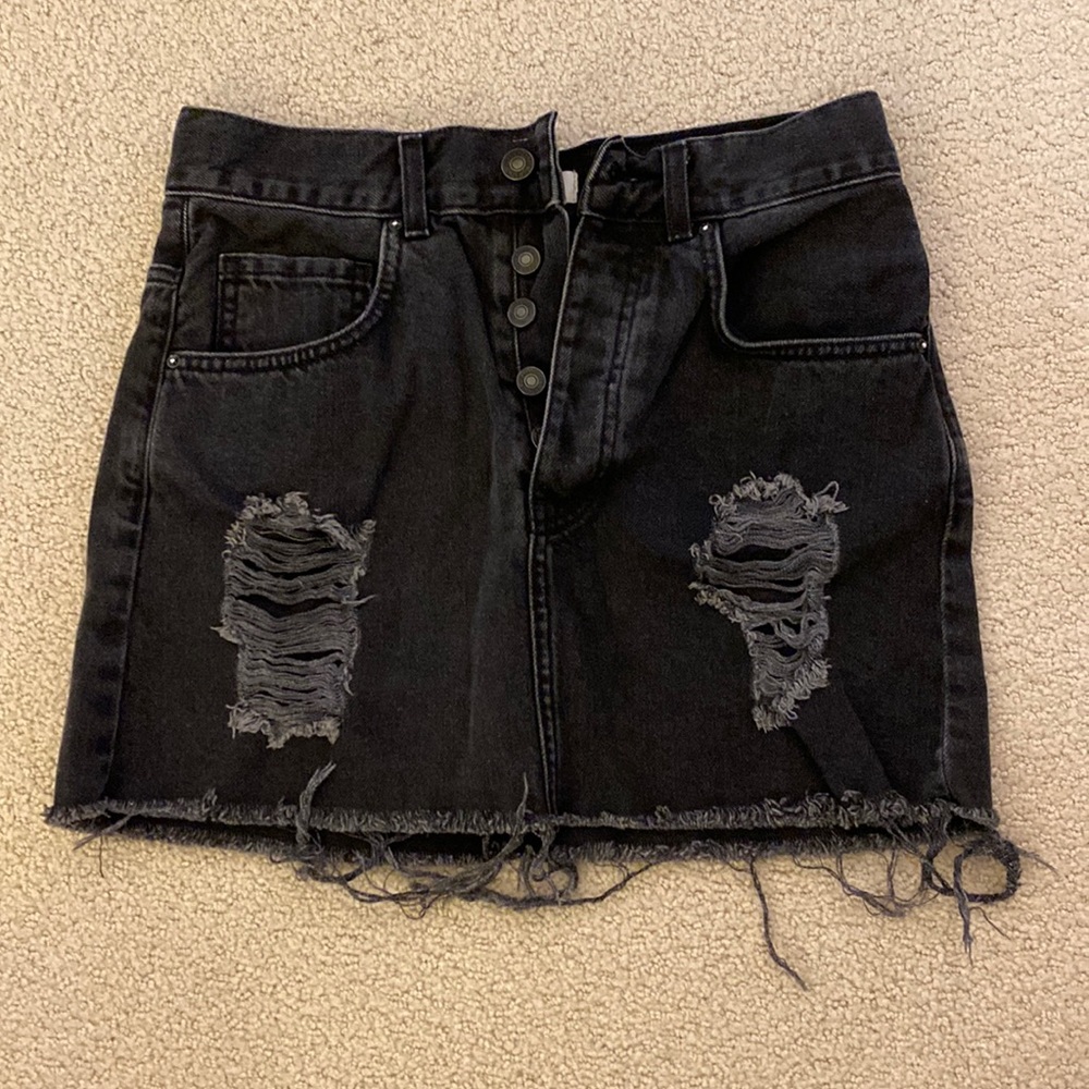 Black jean skirt
